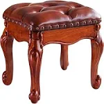 Ottoman Foot Rest Microfiber Leather Upholstered - Brown