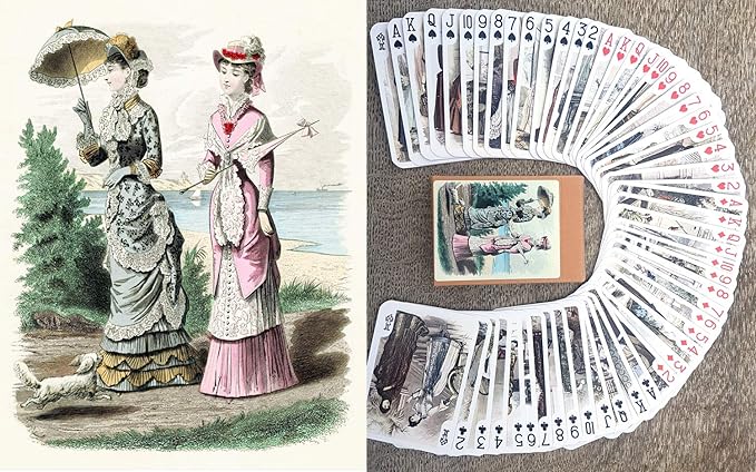 Victorian Fashion Playing Cards (Poker Deck 54 Cards All Different) Vintage Fashion Edwardian Lady Haute Couture