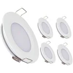 acegoo RV Boat Recessed Ceiling Light 4 Pack Super Slim LED Panel Light DC 12V 3W Full Aluminum Downlights Cool White (White)