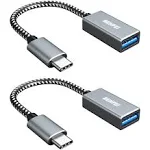 USB C to USB 3.0 Adapter, 2 Pack USB C to A Male to Female Adapter Compatible...