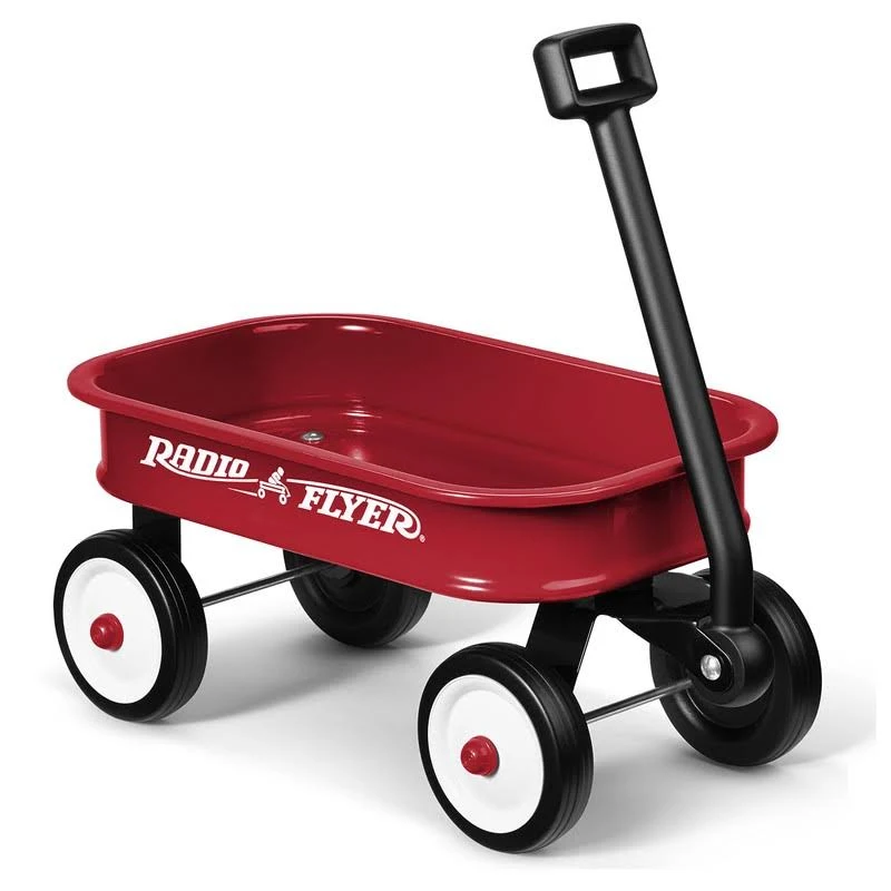 Little Red Wagon Kids Play Outdoor Toy Indoor Rolling Cart Wheels Toys Basket US