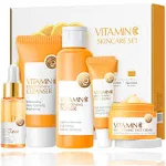 Vitamin C Skincare Set, 5 in 1 Skincare Gift Set with Cleanser, Toner, Face Serum, Face Cream, and Eye Cream, Skin Care