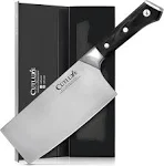 Cutluxe Cleaver Knife - 7" Meat Cleaver, Butcher Knife for Meat Cutting – German Steel Blade, Full Tang, Ergonomic Handle Design – Artisan Series