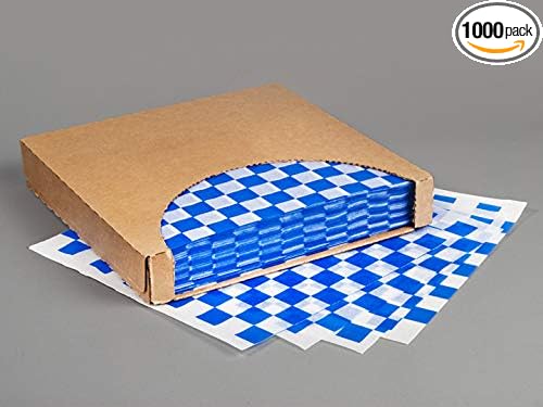 Blue & White Checkered Deli Paper, PK5000