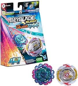 Beyblade Burst QuadStrike Gambit Dragon D8 and Ambush Achilles A8 Spinning Top Dual Pack, 2 Battling Game Top Toy for Kids Ages 8 and Up