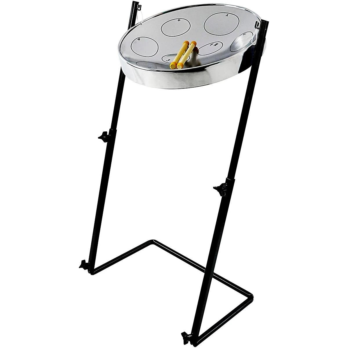 Jumbie Jam Steel Drum Kit - Metal Z-Floor Stand (G) Silver