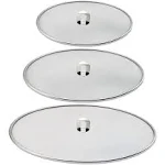 3 Pack Grease Splatter Screen for Frying Pan with Fold Flat Knob-Grease Splat...