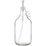 Half Gallon Glass Pump Dispenser Bottle, Large Jug with Pump for Laundry Soap Dispenser, Liquid Detergent, Fabric Softener, Syrup Pump - 64 oz Capacity - by Kitchentoolz