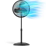 16&#034; Oscillating 3-Speed Pedestal Fan with Adjustable Height, 47&#034; H, New