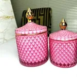 R Flory Glass Jars Set of 2