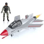 United States Air Force Sky Raider Fighter Jet Toy Airplane with Pilot & Missile - Realistic Military Aircraft & Soldier Action Figure - Bomber