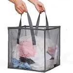 Pop Up Laundry Baskets Mesh Collapsible Laundry Hampers Storage With Handle Fold