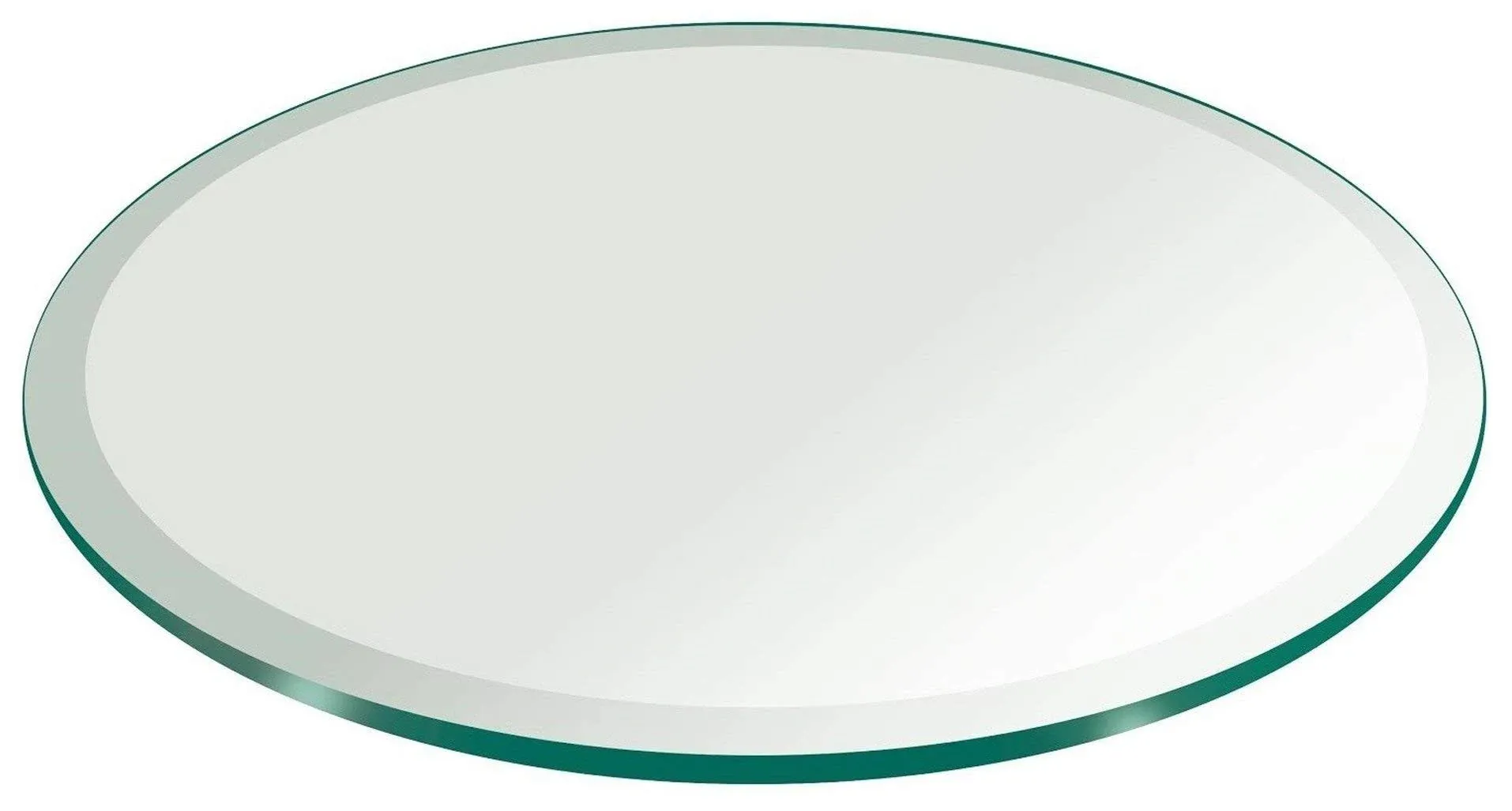 Round Glass Table Top Thick Tempered Beveled Edge by Fab Glass and Mirror