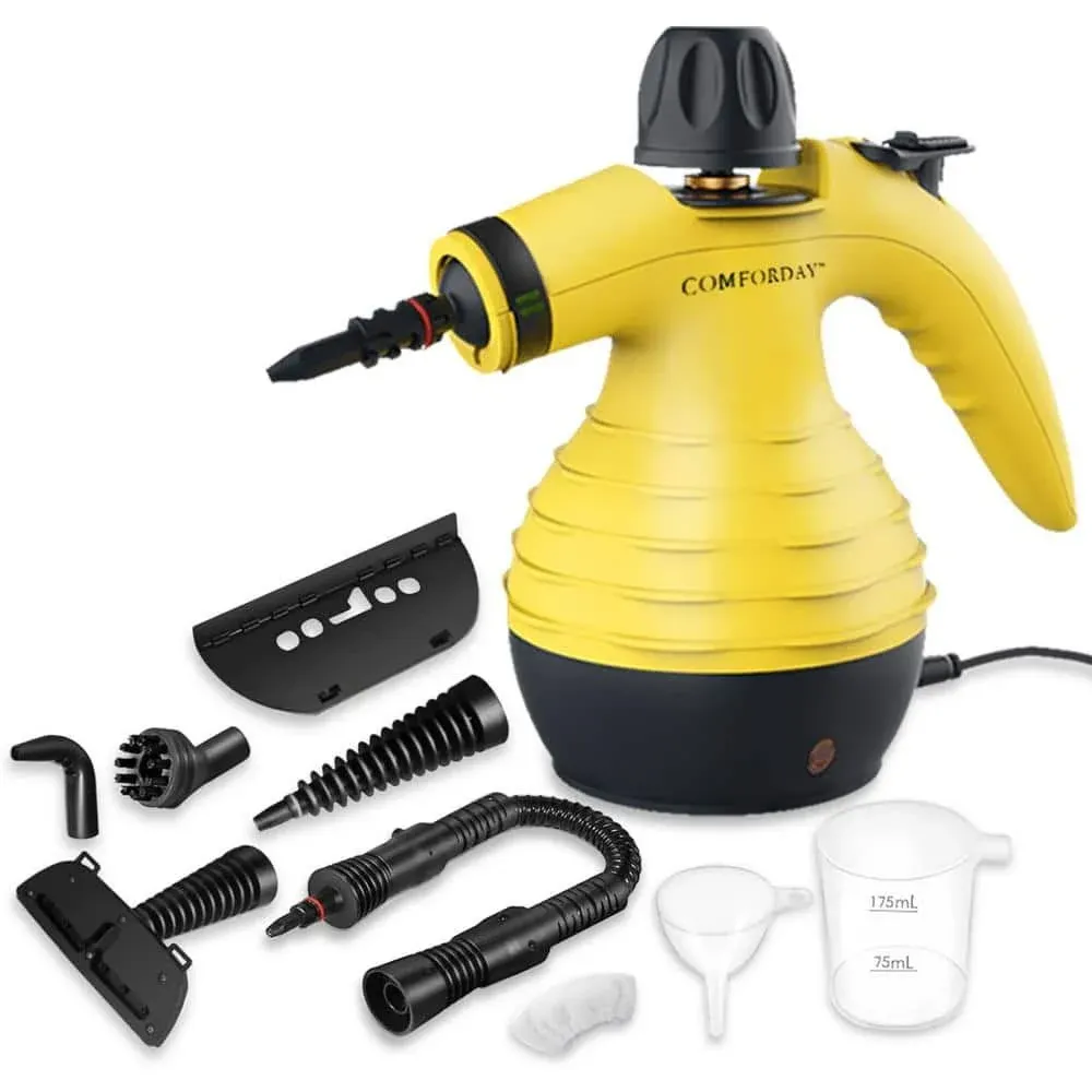 Multi-Purpose Handheld Pressurized Steam Cleaner with 9-Piece Accessories for St