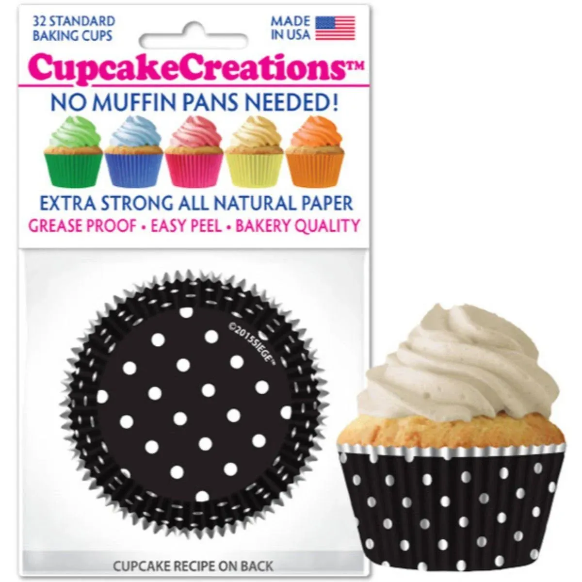 Black & White Polka Dots Cupcake Liner, 32 ct.