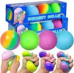 Squishy Stress Balls for Kids and Adults - 6 Balls Water Bead Stress Balls Balls Sensory Ball Squeeze Ball Fidget Toys Set for Anxiety Autism ADHD and More (6set)