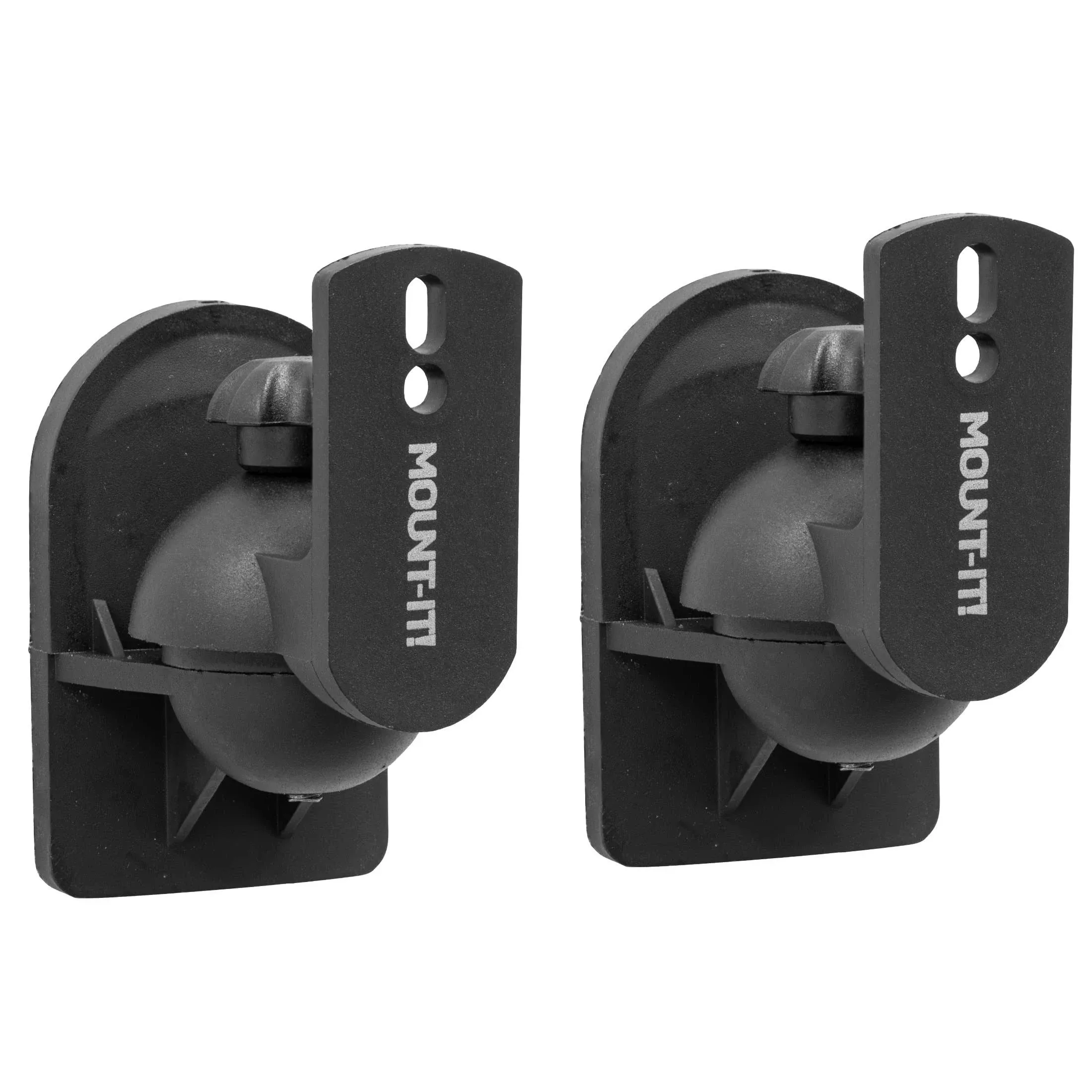 Mount-It! Dual Low Profile Universal Speaker Wall Mounts - Black