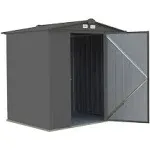 ARROW 6' x 5' EZEE Galvanized Steel Low Gable Shed Charcoal, Storage Shed with Peak Style Roof