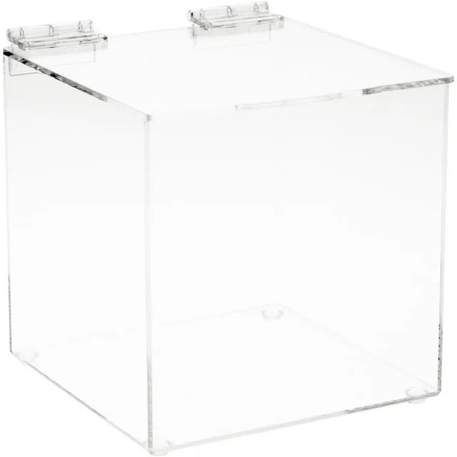 Plymor Clear Acrylic Display Case Box With Hinged Lid, 6&#034; x 6&#034; x 6&#034;