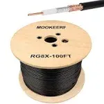 MOOKEERF RG8X Coaxial Cable 100ft Low Loss RG 8x Cable 100 Feet RG8X Coax Cable 50 Ohm