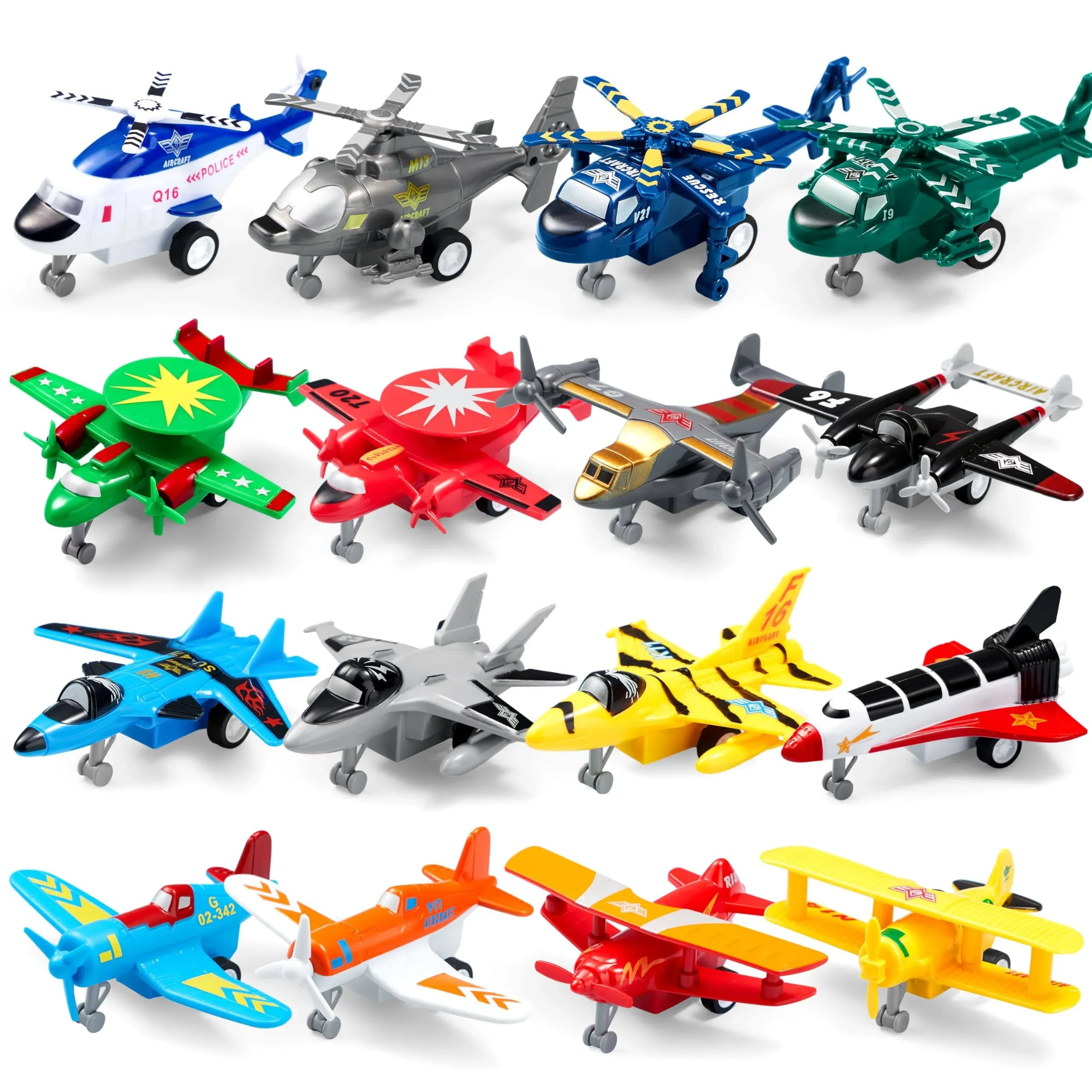 JOYIN 16 Pcs Pull Back Airplane Toys