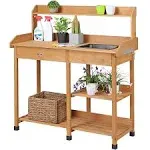 Yaheetech Outdoor Garden Potting Bench Work Bench Station