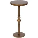 Kate and Laurel Stratton Rustic Pedestal Table - 12x12x26 - Gold