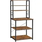 Baker's Rack with Shelves & Hooks 65" Rustic Brown