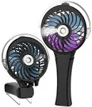 HandFan Handheld Misting Fan, Portable Mister Fan, USB Rechargeable Personal Mist Fan, Battery Operated Spray Water Fan, Foldable Electric Mini Hand Fan for Travel Beach Outdoors(Black)