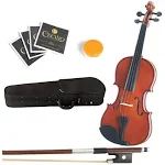 Mendini 16-inch MA250 Natural Varnish Solid Wood Viola with Case, Bow, Rosin ...