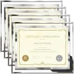 8.5 x 11 Certificate Document Frame Packs4 Diploma Glass Picture Frames for Tabl