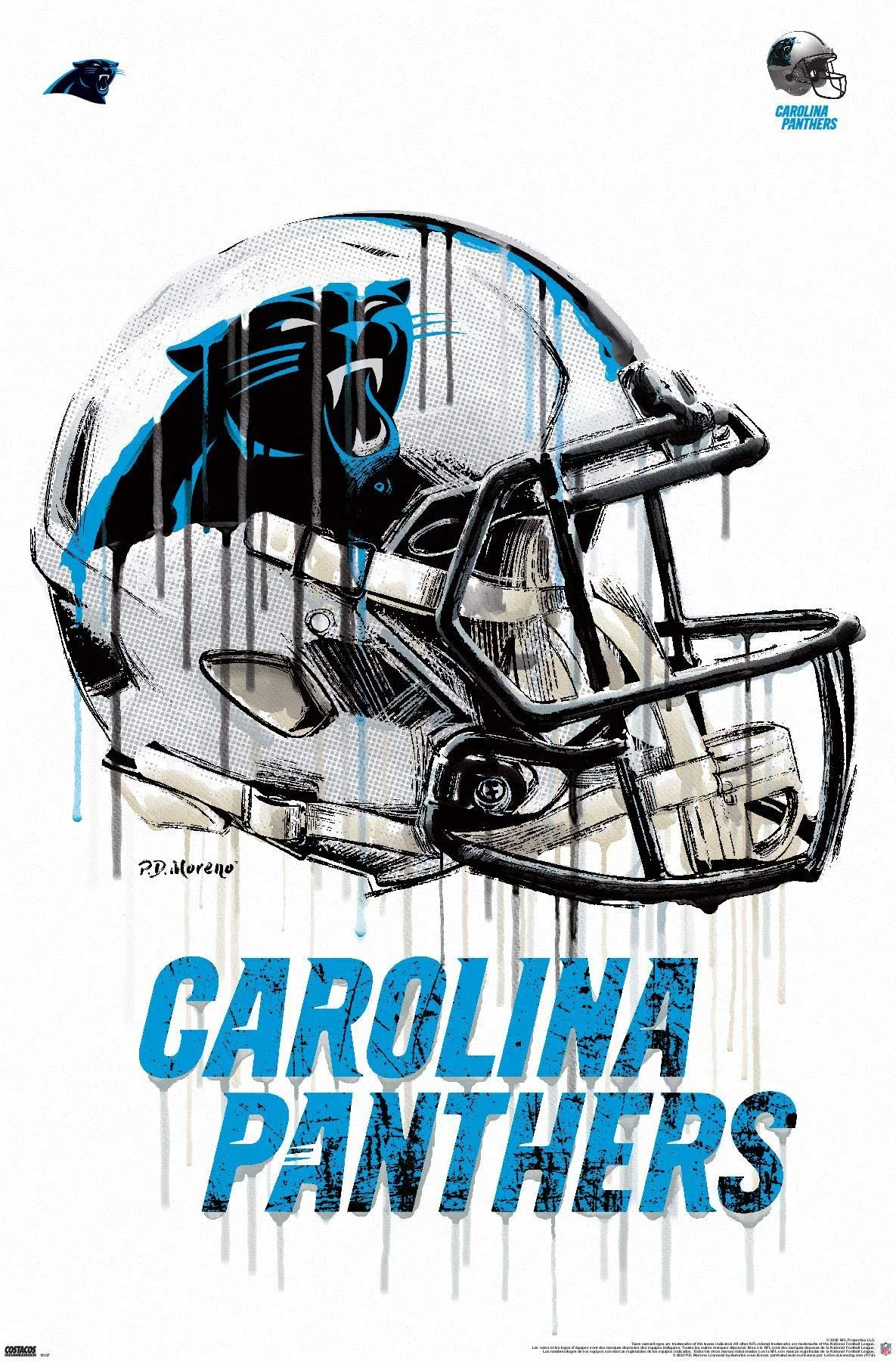 Trends International NFL Carolina Panthers Drip Helmet 20 Wall Poster