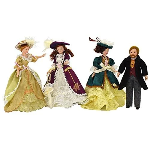 iland Dollhouse People 1/12 Scale, Victorian Dollhouse Nobleman & Lady (Victorian Noble 4pcs)