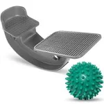 ProHeal Foot Rocker Calf Stretcher with Spiked Ball Massager - for Plantar Fasciitis, Achilles Tendonitis - Calf, Foot, Heel, and Ankle Stretcher - Lower Leg Pain Relief - Gray with Green Ball