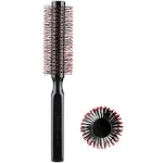 Perfehair Small Round Hair Brush for Blow Drying with Soft Nylon Bristles-Wooden Handle, 1.5 inch, Black