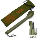 Tapirus Spork Tactical Green | Bpa Free Spoon Fork, Stainless Steel Knife And