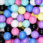 Ball Pit Balls Phthalate Free BPA Free Crush Proof Plastic - 7 Bright Colors in Reusable Play Toys for Kids with Storage Bag