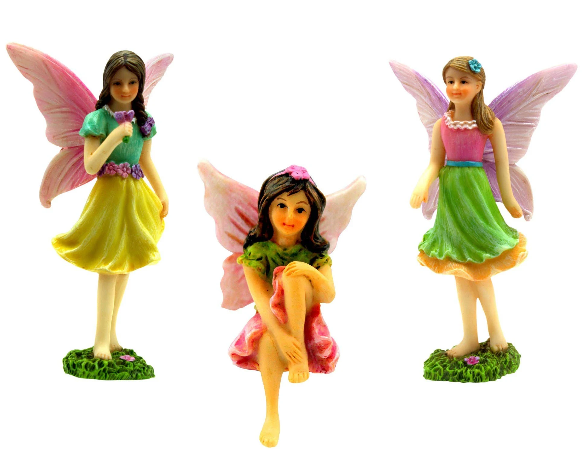 Fairies for Fairy Garden - Small Garden Fairies - an Adorbale Miniature Figurine Kit - 3 Pieces