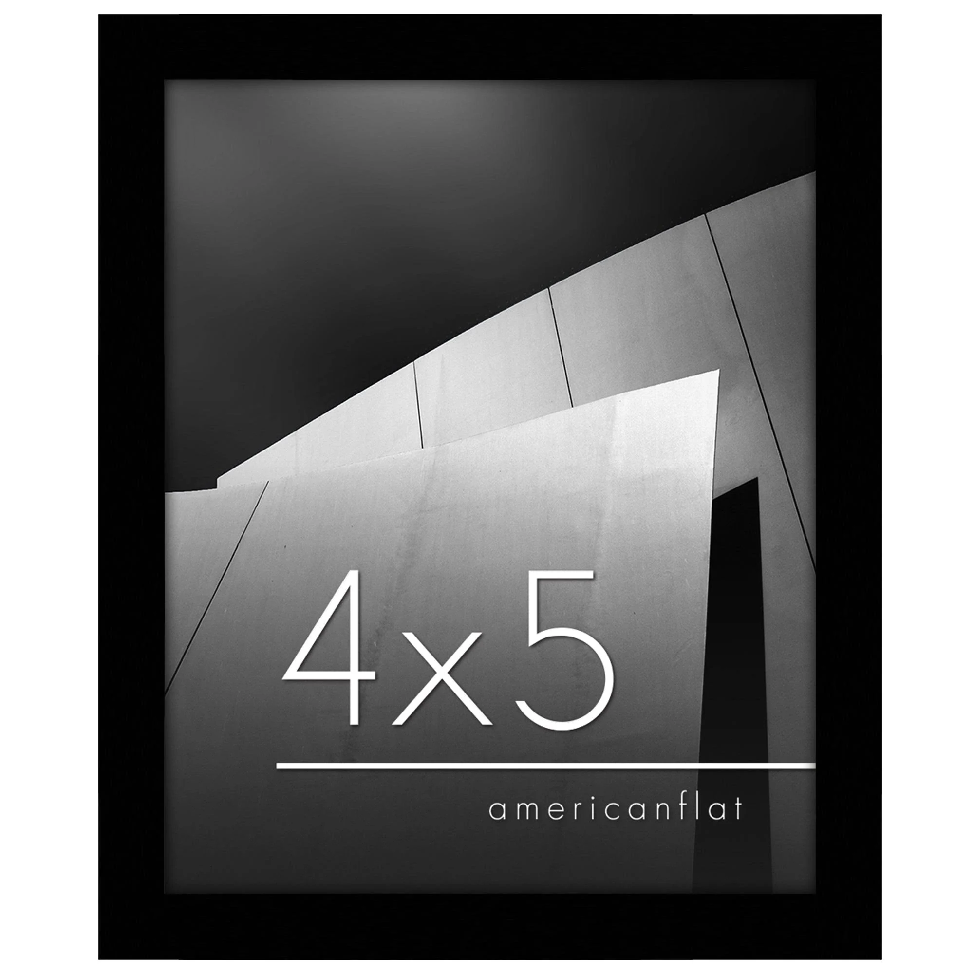 Americanflat 4x5 Picture Frame with Shatter-Resistant Glass - Streamline Collection - Thin Border Photo Frame for Wall and Tabletop Display - Hanging Hardware and Easel Back Included - Black