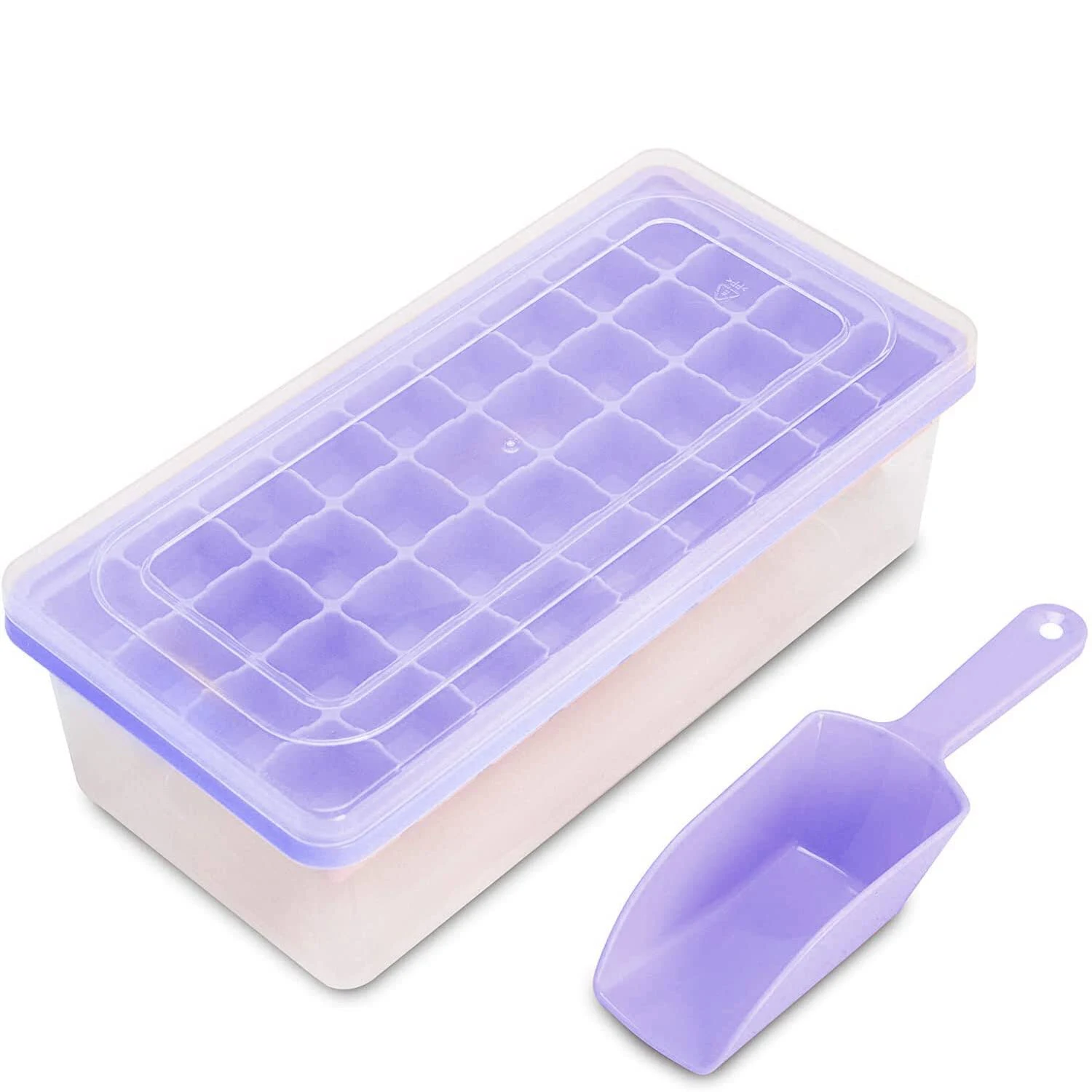 Yoove Ice Cube Tray with Lid & Bin BPA Free Silicone Ice Cube Tray with Lid