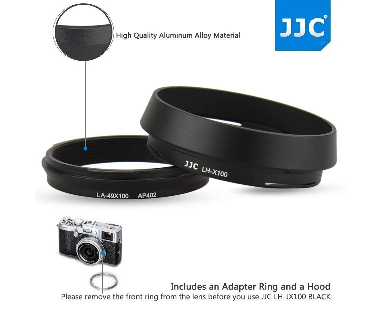 Metal Lens Hood + Adapter Ring for Fujifilm Fuji X100VI X100F X100S X100T X100V