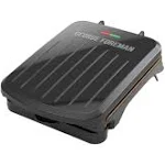 George Foreman 2-Serving Classic Plate Electric Indoor Grill and Panini Press, Black, GRS040B