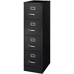 Office Depot WorkPro 22inD Vertical 4-Drawer File Cabinet, Metal, Black