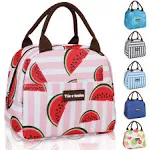 Tirrinia Lunch Bags for Women Kids, Cute Insulated School Lunch Tote Bag for Girl, Fashionable Lunch Box for Adult, Reusable Large Cooler Lunch Bag for Working/Picnic - Pink Melon