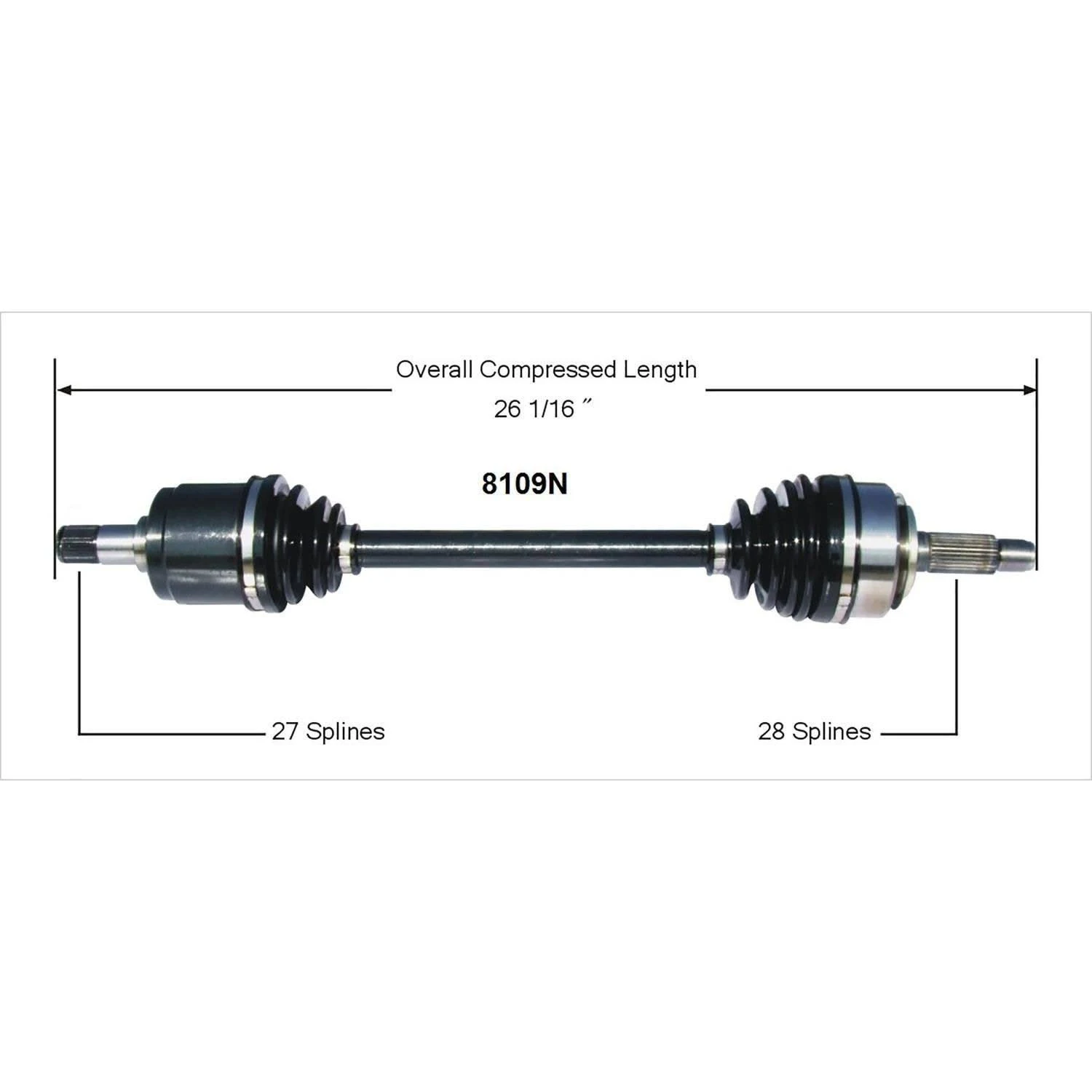 TrakMotive New CV Axle Shaft HO-8147