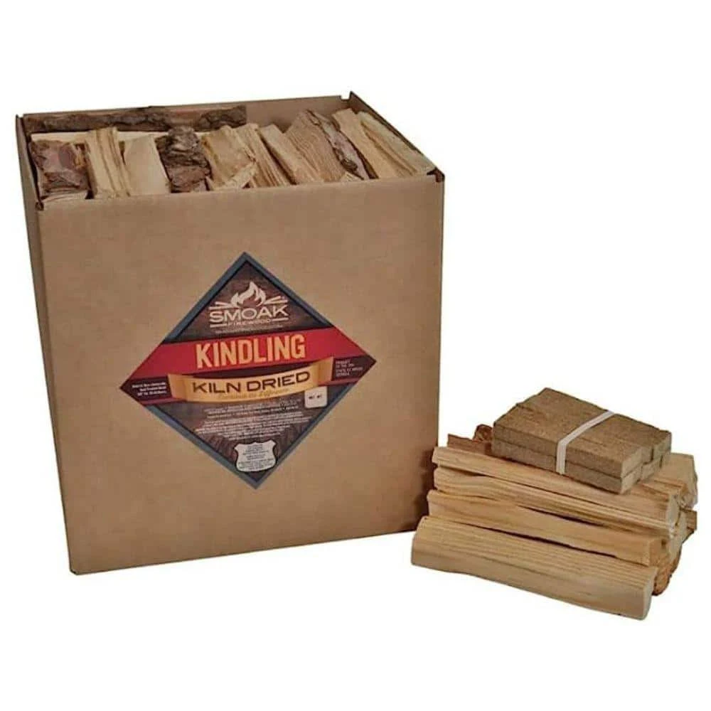 Smoak Firewood - Kiln Dried Premium USDA Certified Mixed Hardwood Kindling - Rough Cut (8in Pieces) 18-22lbs