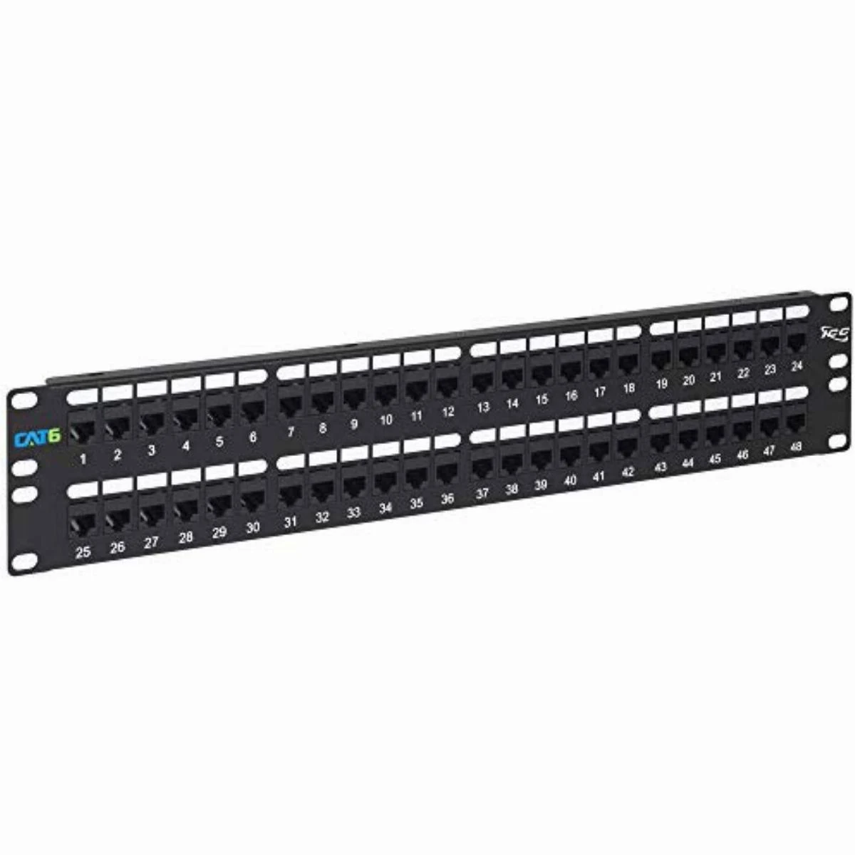 ICC ICMPP48CP6 - Patch Panel,Cat 6, Feed-Thru 48-P,2Rms