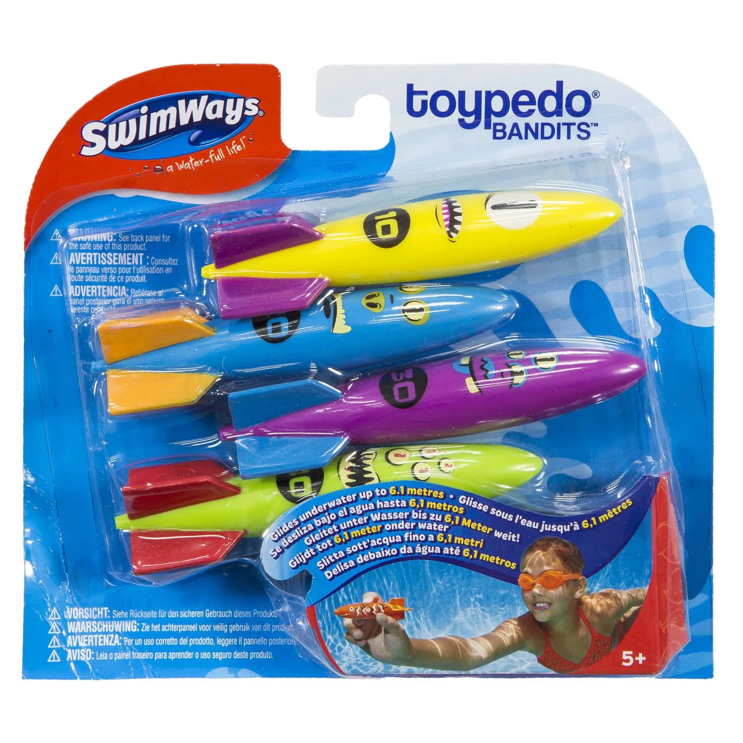 SwimWays Toypedo Bandits Pool Diving Toys - Pack of 4