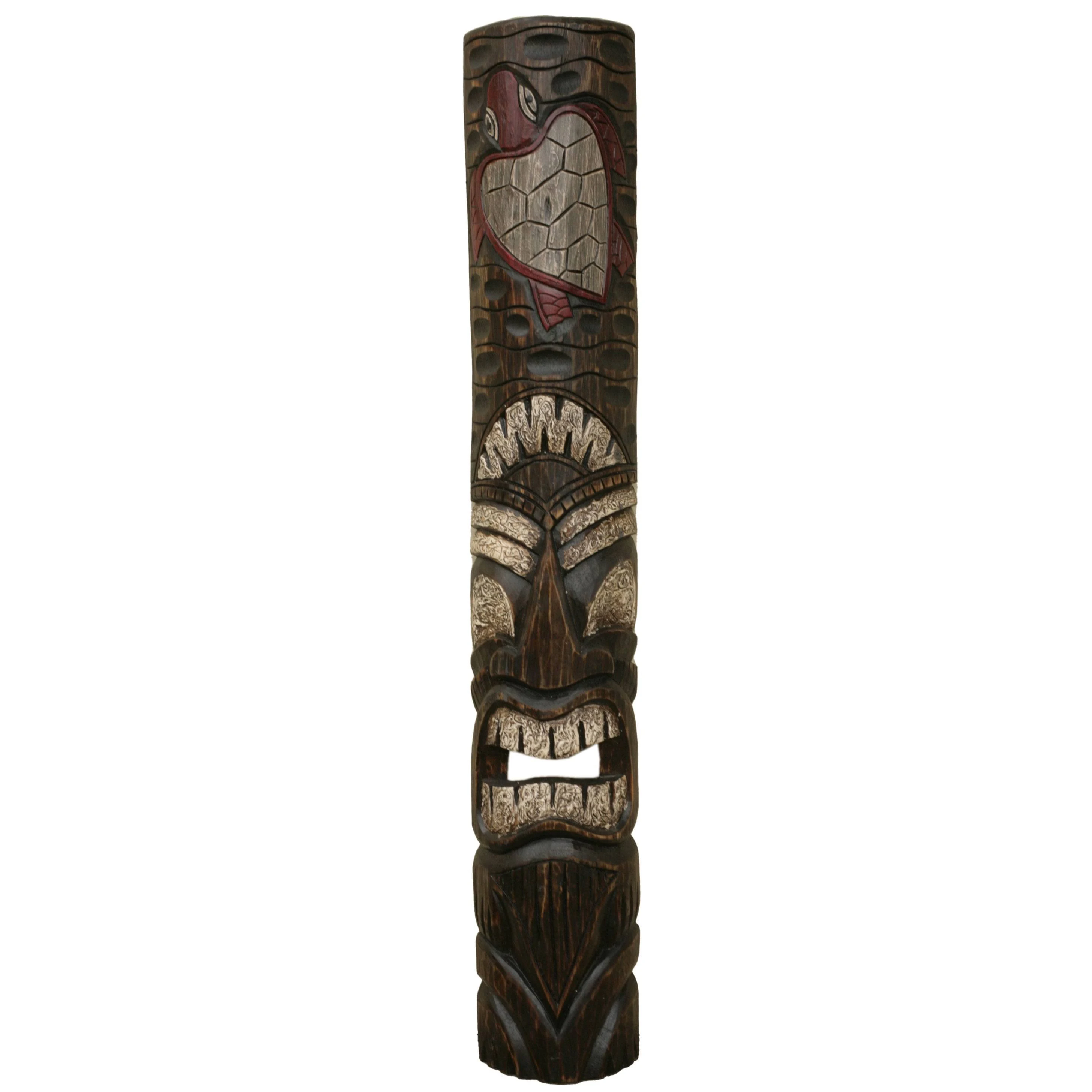 Backyard X-Scapes 40 in Tiki Mask Totem Turtle and Flower Outdoor Wall Decor