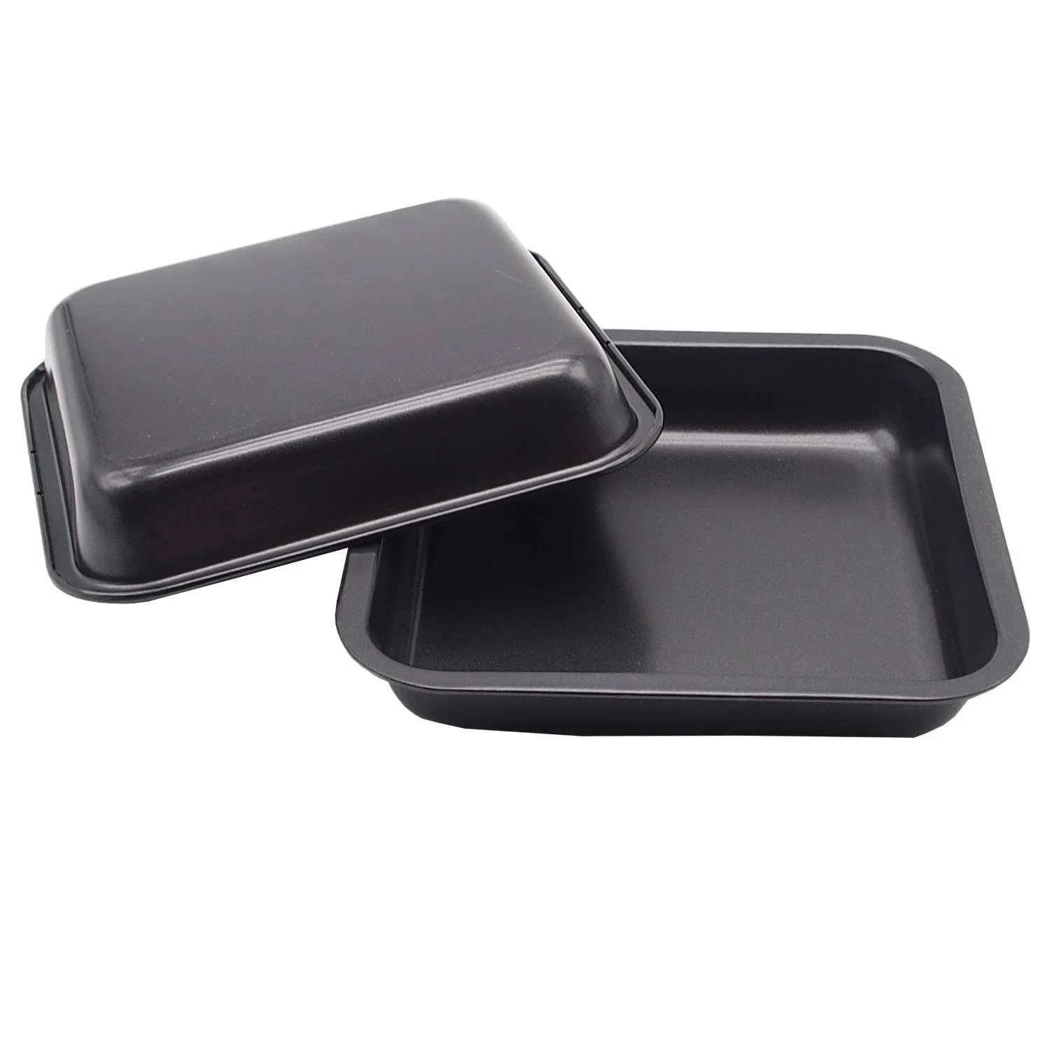 2pcs Mini Baking Pans 8 X 8 Inch (Inner 7.5 X 7.5) Square Cake Pan Bread Pan Nonstick Heavy Carbon Steel Bakeware